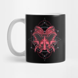 PINK SAMURAI MASK SACRED GEOMETRY Mug